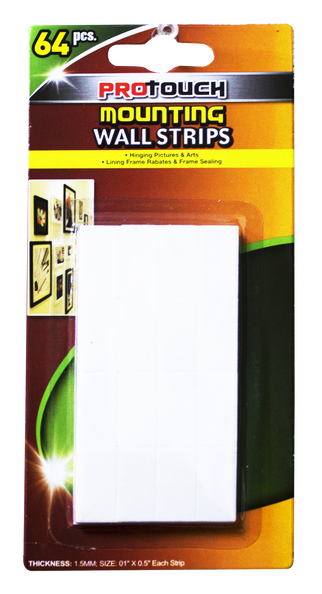 Mounting Wall Strips, 1" x 0.5", 64-ct.