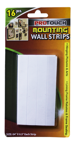 Mounting Wall Strips, 4" x 0.5", 16-ct.