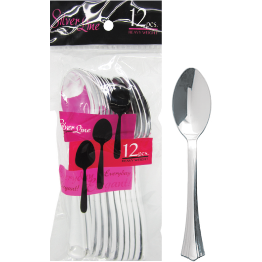 Silver Line Heavy Weight Fancy Disposable Spoons, 12 ct.
