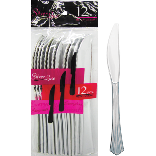 Silver Line Heavy Weight Fancy Disposable Knives, 12 ct.