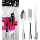 Silver Line Heavy Weight Fancy Disposable Combo Cutlery Set, 12 ct.