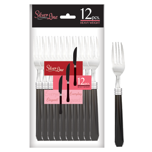 Silver Line Disposable Heavy Weight White Fancy Forks, 12 ct.