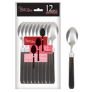 Silver Line Disposable Heavy Weight Black Fancy Spoons, 12 ct.