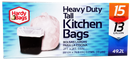 Hardy Bags 13 Gallon Heavy Duty Kitchen Bags, 15 ct.