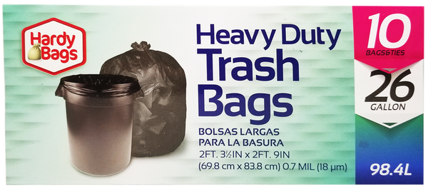 Hardy Bags 26 Gallon Heavy Duty Trash Bags, 10 ct.