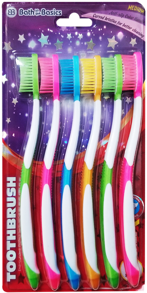 Medium Bristle Toothbrushes, 6-ct.