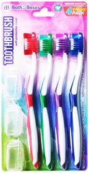 Medium Bristle Toothbrushes With Covers, 4-ct.