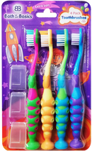 Soft Bristle Toothbrushes With Covers, 4-ct.