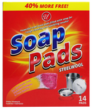 Heavy Duty Soap Pads Steelwool, 14-ct
