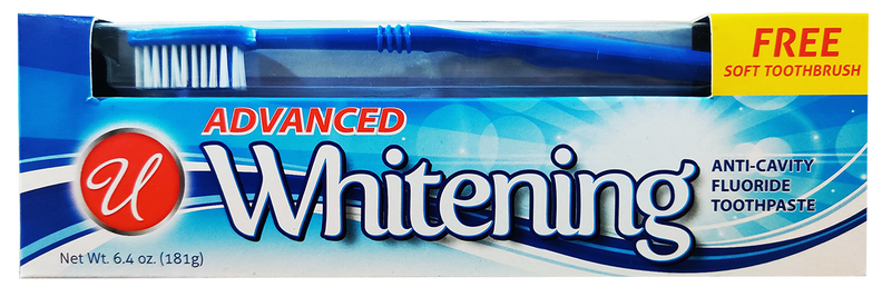 Advanced Whitening Toothpaste with Free Soft Toothbrush, 6.4 oz