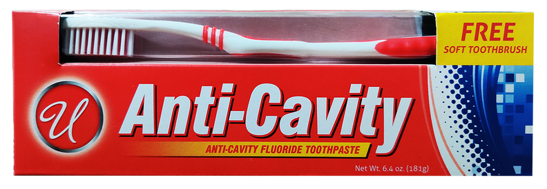 Anti-Cavity Fluoride Toothpaste with Free Soft Toothbrush, 6.4 oz