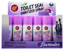Toilet Seat Sanitizer Antibacterial Spray (Lavender Scent), 1.69oz (Pack of 12)