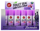 Toilet Seat Sanitizer Antibacterial Spray (Lavender Scent), 1.69oz (Pack of 6)