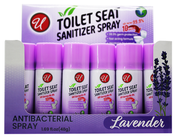 Toilet Seat Sanitizer Antibacterial Spray (Lavender Scent), 1.69oz (Pack of 3)