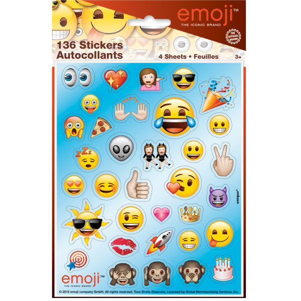 Emoji Sticker Sheets, 4ct