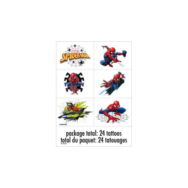 Spider-Man Color Tattoo Sheets, 4ct