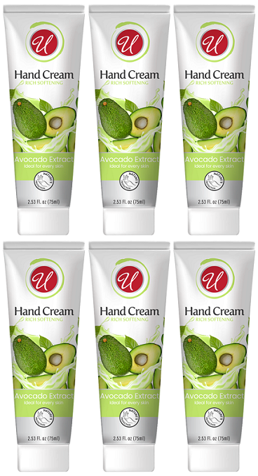Avocado Extract Hand Cream Moisturizing Cream, 2.53 oz. (Pack of 6)