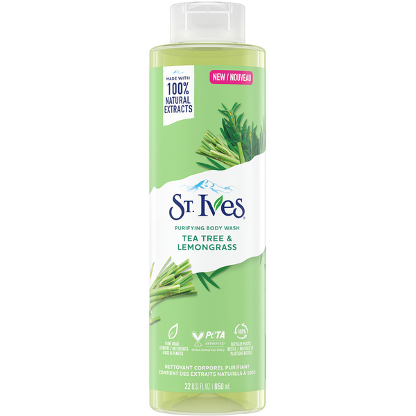 St. Ives Tea Tree & Lemongrass Purifying Body Wash, 22 oz.