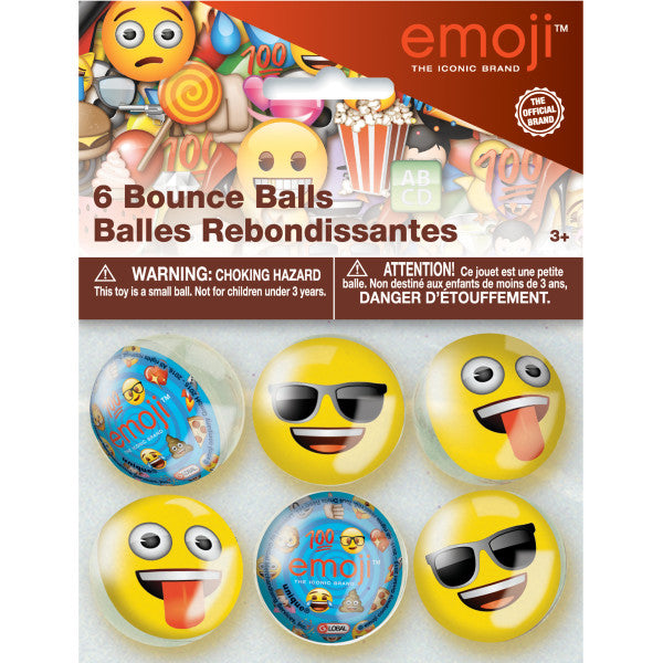 Emoji Bounce Balls, 6ct