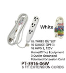 3 Outlet Grounded Heavy Duty Indoor Extension Cord, 6 ft.