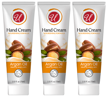Argan Oil Hand Cream Moisturizing Cream, 2.53 oz. (Pack of 3)
