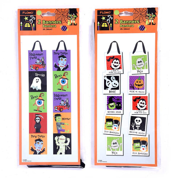 2Ct 2' Halloween Character Vertical Banner With Hot Stamping (Pack of 2)