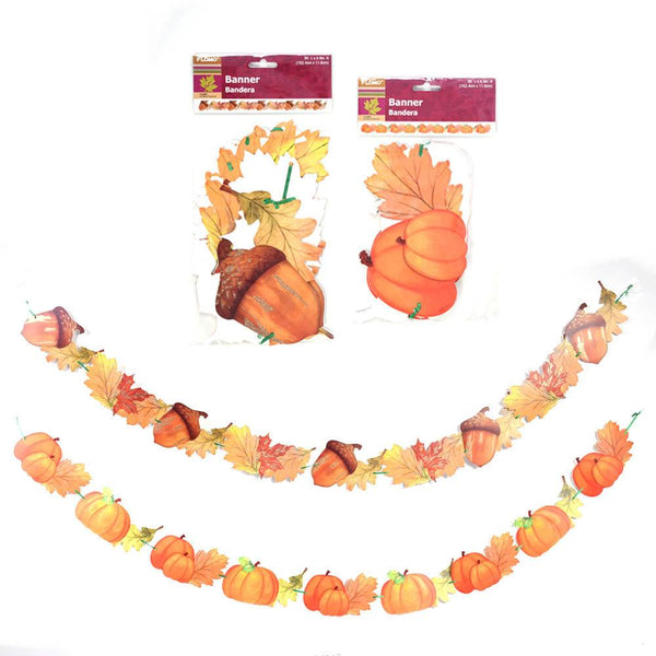 5' Harvest Icon Banner With Glitter (Pack of 2)