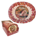 6Ct Harvest Turkey Design Oval Plates In Pdq Display 10" X 12.25"