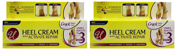 Heel Cream w/ Active Repair Cracked Feet, 50 ml (Pack of 2)
