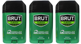 BRUT Classic Powerful Odor Protection Deodorant Stick, 2.25 oz (Pack of 3)