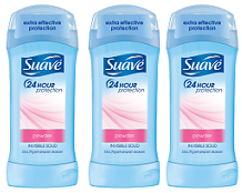 Suave Powder Invisible Solid Anti-Perspirant Deodorant, 2.6 oz (Pack of 3)