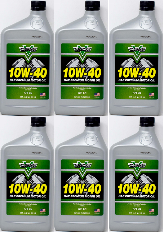 10W-40 Sae Premium Motor Oil, 32 oz. (Pack of 6)