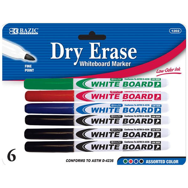 Fine Tip Assorted Color Dry-Erase Marker (6/Pack)