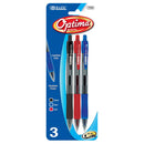 Optima Assorted Color Oil-Gel Ink Retractable Pen w/ Grip (3/Pack)
