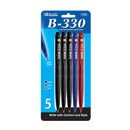 B-330 Assorted Color Retractable Pen (5/Pack)