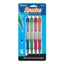 Spectra Retractable Pen W/ Cushion Grip (4/Pack)