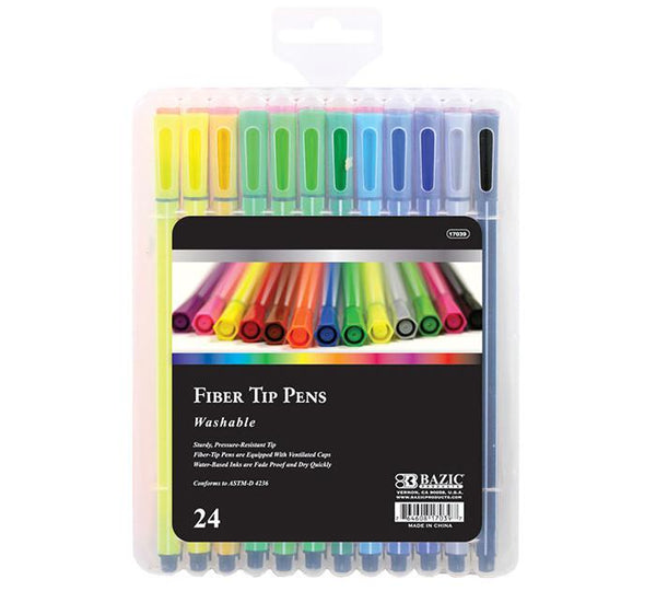 Washable Fiber Tip Pen 24 Color