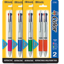 Silver Top 4-Color Pen W/ Cushion Grip (2/Pack), 1-Pack
