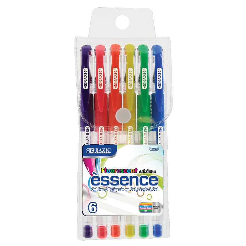 Essence Gel Pen 6 Fluorescent Color w/ Cushion Grip