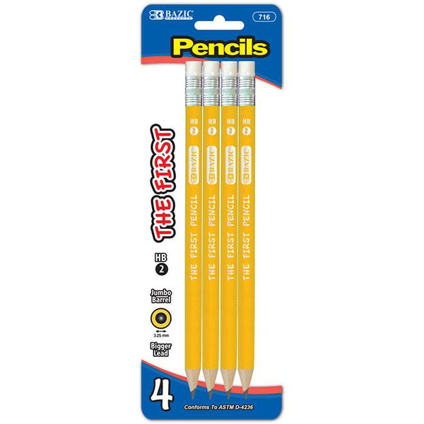 #2 The First Jumbo Premium Yellow Pencil (4/Pack)