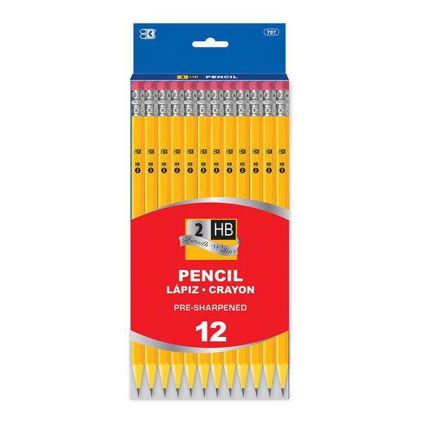 [Wood Free] Pre-Sharpened #2 Yellow Pencil (12/Pack)