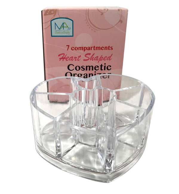 Cosmetic Organizer 7" Compartment Heart Shaped, 1-ct