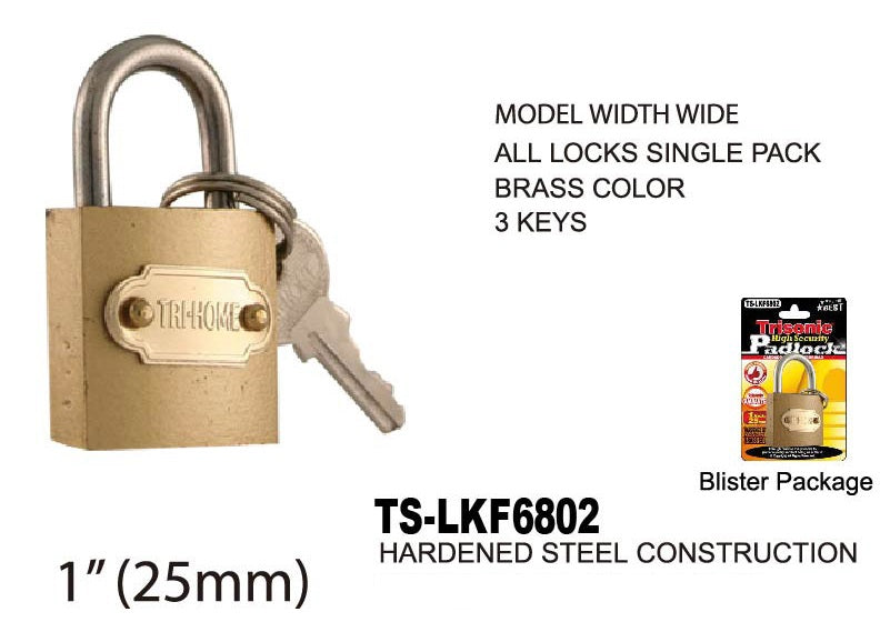 High Security Padlock With Keys, 25 mm