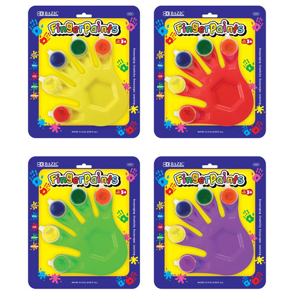 5 Colors 5 ml Finger Paint W/ Hand Shaped Mixing Tray, 1-Pack