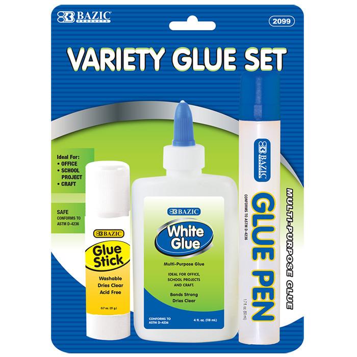 Clear Glue & White Glue & Glue Stick Sets (3/Pack)