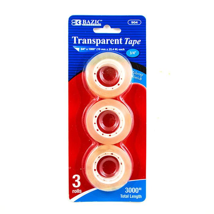 Transparent Tape Refill 3/4" X 1000" (3/Pack)
