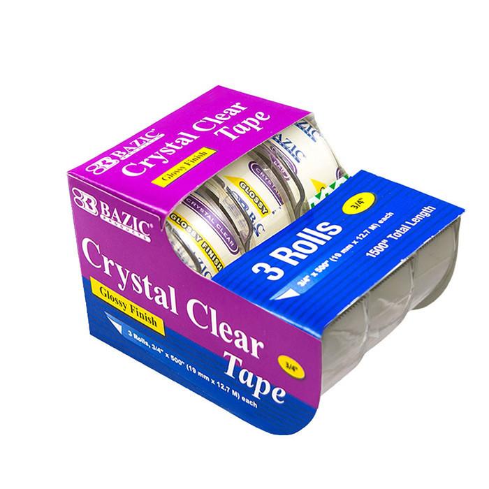 Crystal Clear Tape 3/4" X 500" (3/Pack)
