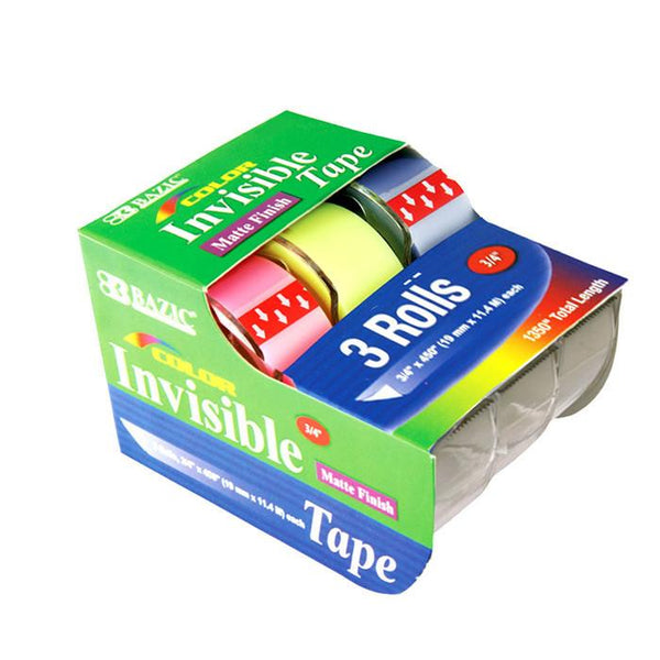 3/4" X 500" Color Invisible Tape (3/Pack)