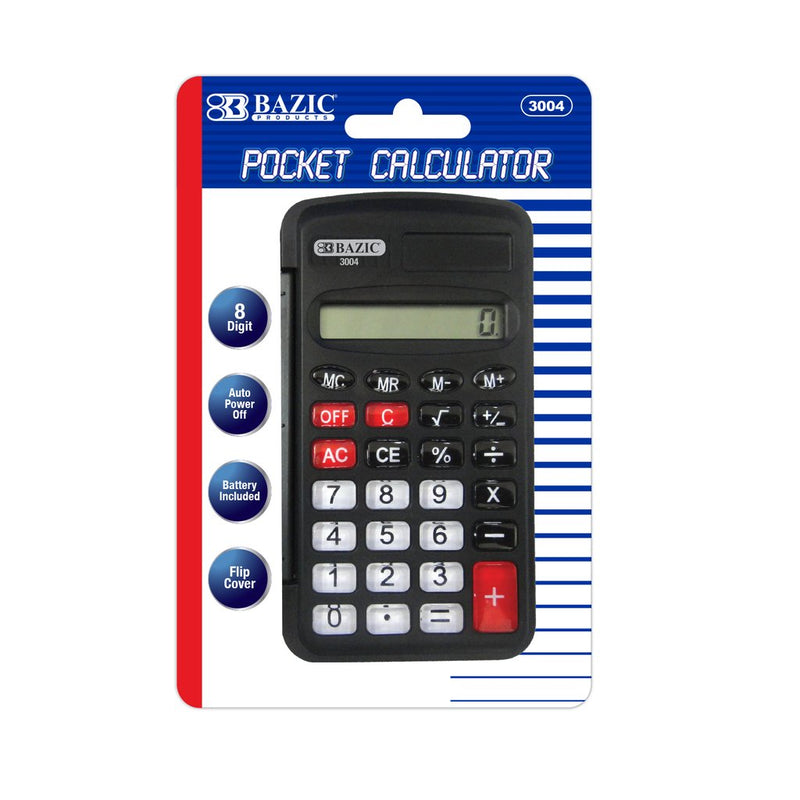 Pocket Size Calculator 8-Digit w/ Flip Cover