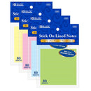 80 Ct. 3" X 3" Lined Stick On Notes, 1-pack